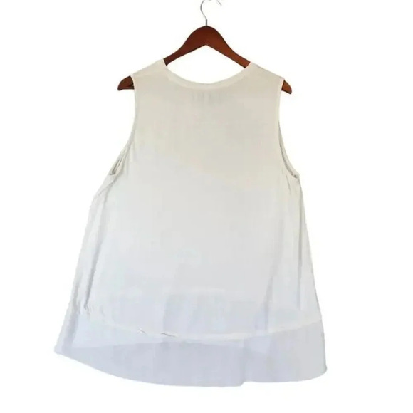 Soft Surrounding Sleeveless Top Size 2X White Rayon Stretch Pullover Blouse - Picture 2 of 6